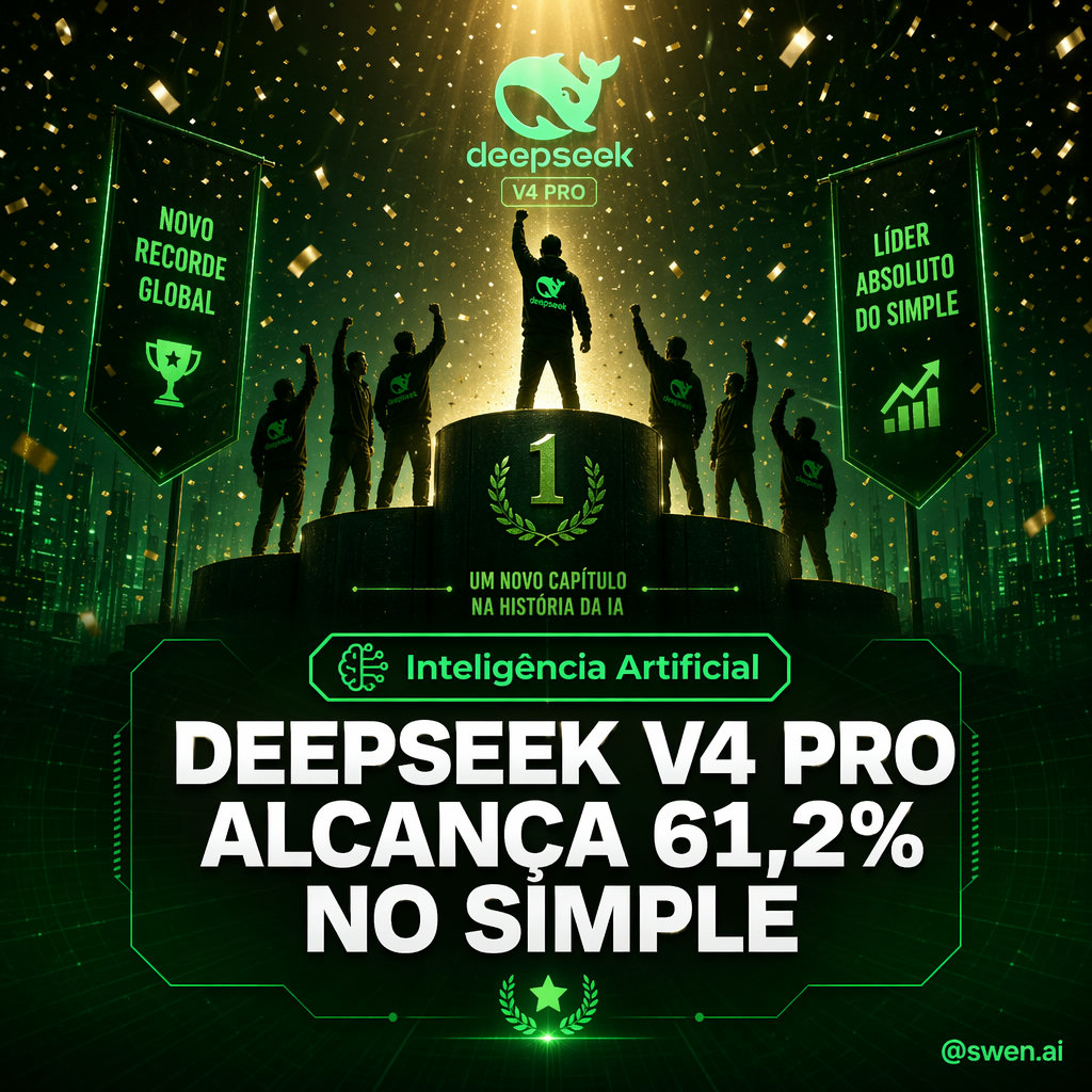 DeepSeek V4 Pro alcança 61,2% no Simple-Bench, o melhor modelo open-source