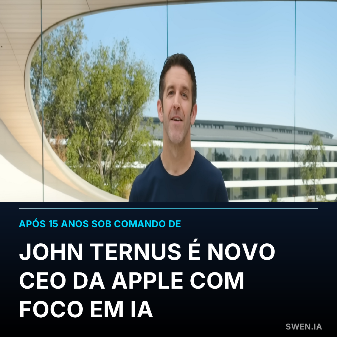 John Ternus assume como novo CEO da Apple com foco em Inteligência Artificial