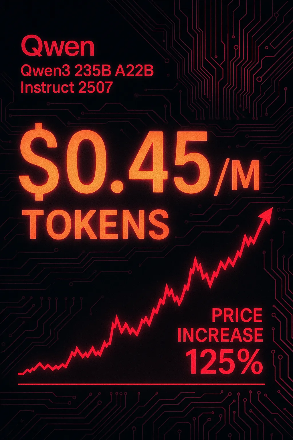 Qwen: Qwen3 235B A22B Instruct 2507 aumenta preço em 125% — agora $0.45/M tokens de entrada