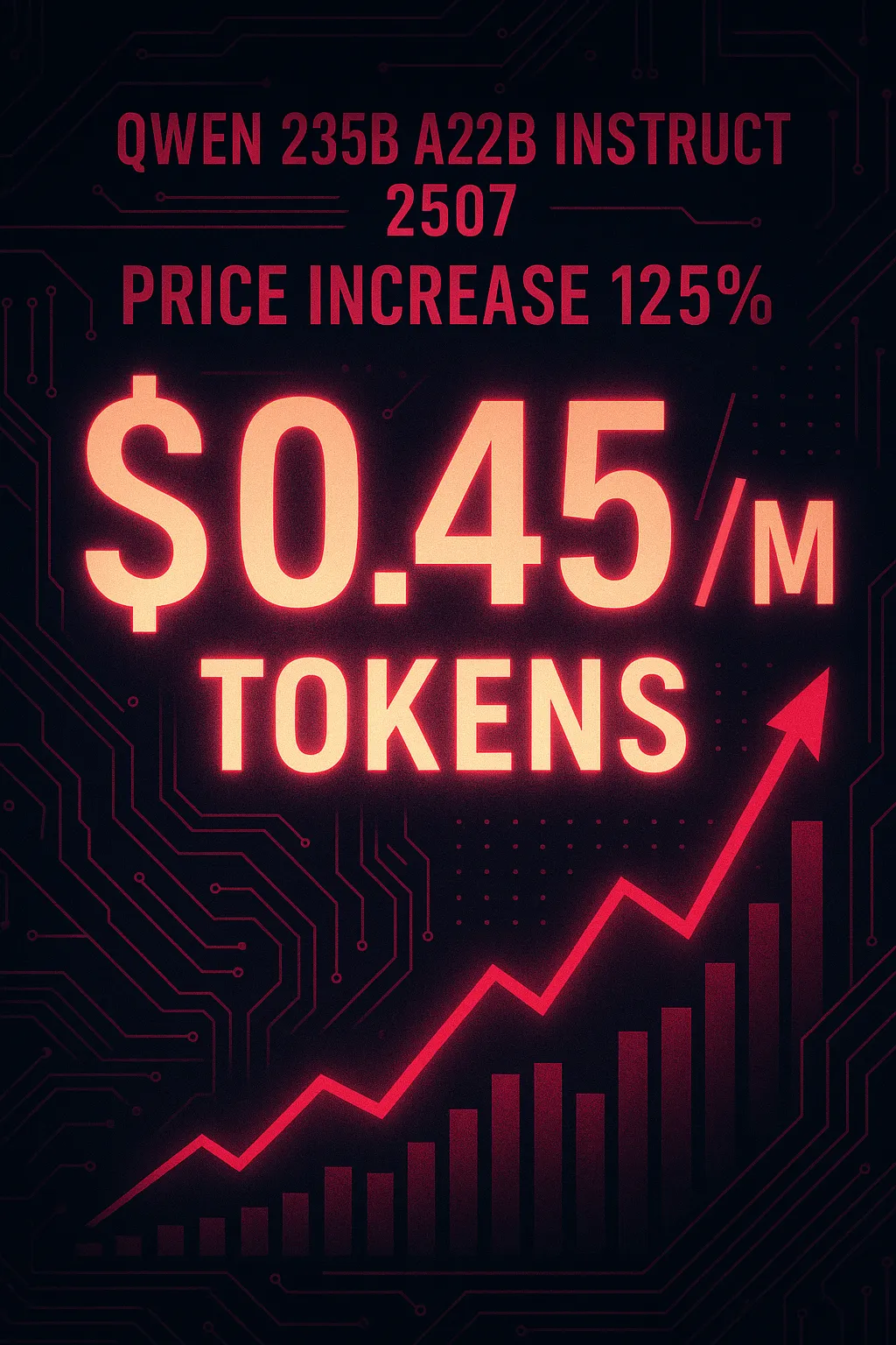 Qwen: Qwen3 235B A22B Instruct 2507 aumenta preço em 125% — agora $0.45/M tokens de entrada