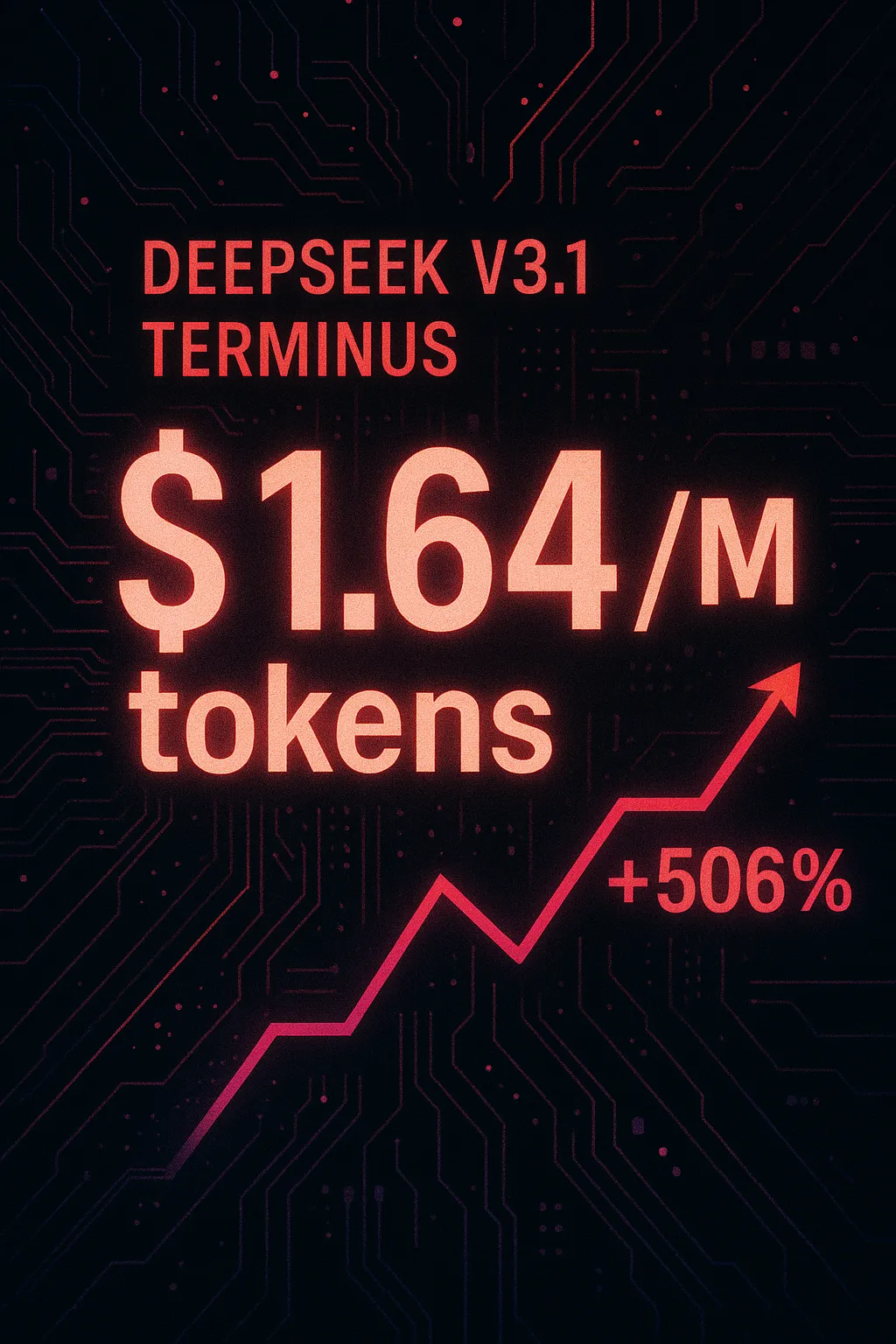 DeepSeek V3.1 Terminus aumenta preço em 506% — agora $1.64/M tokens de entrada